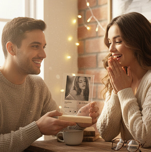 Spotify Pleksi Plak Barkodlu Kişiye Özel Hediye