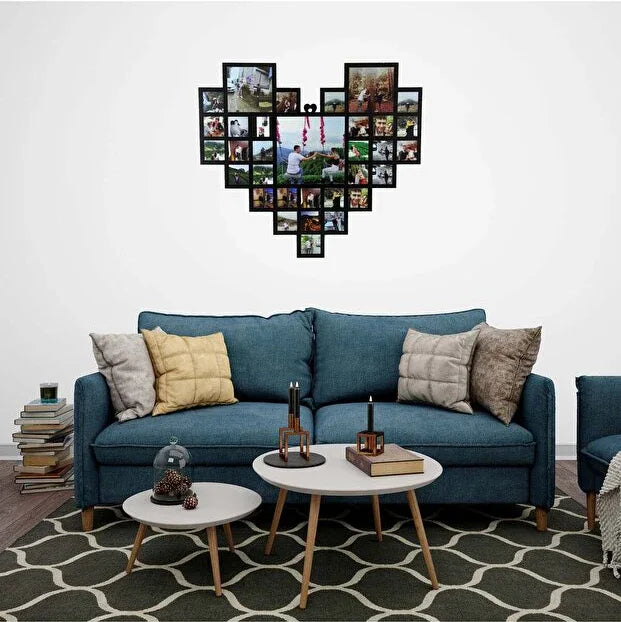 Kişiye Özel 32 Fotoğraflı Ahşap Kolaj Tablo