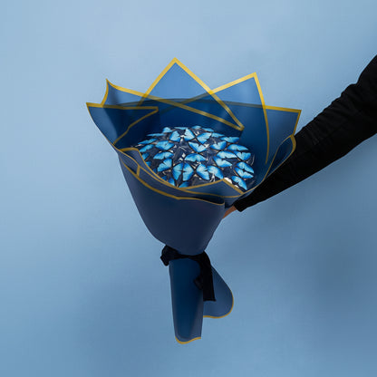 Led Işıklı Lacivert Kelebek Buketi