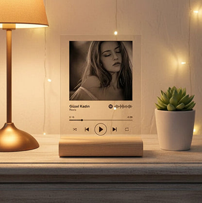 Spotify Pleksi Plak Barkodlu Kişiye Özel Hediye