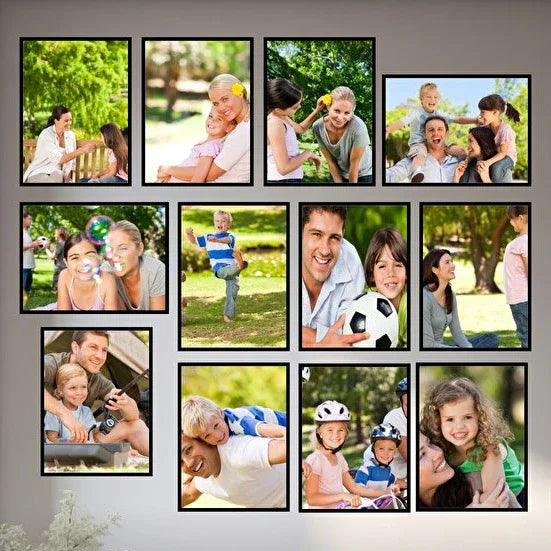 12 Adet Kişiye Özel Resimli Çerçeve Görünümlü MDF Tablo Seti