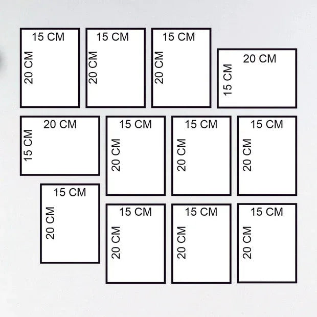 12 Adet Kişiye Özel Resimli Çerçeve Görünümlü MDF Tablo Seti