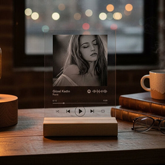 Spotify Pleksi Plak Barkodlu Kişiye Özel Hediye