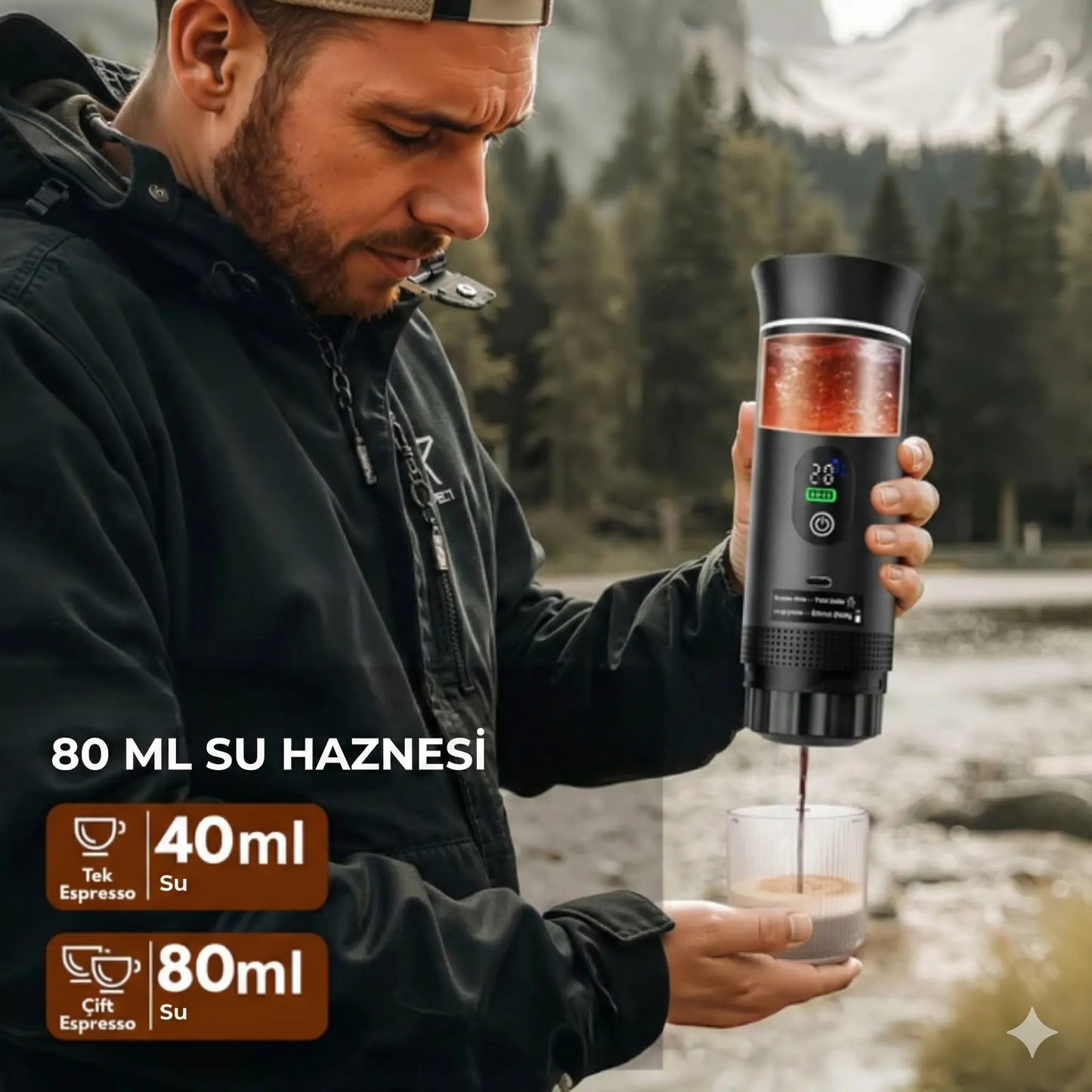 Taşınabilir Elektrikli Espresso Kahve Makinesi